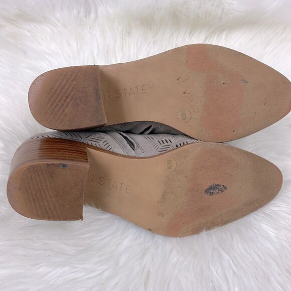 1. State | Tan pointy toe suede booties 6.0 , cutout detail and zipper c… - Picture 5 of 8